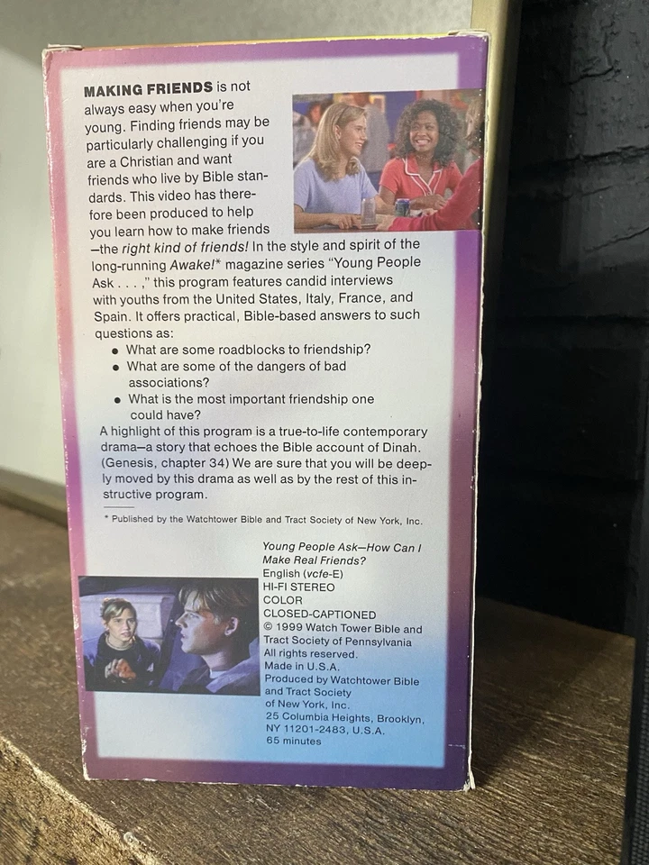 How Can I Make Real Friends VHS Young People Ask 1999, Watchtower TV OOP HTF - Image 3 of 4