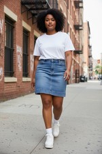 Vintage 80s/90s Boho Streetwear Plus Size Lee Workwear Denim Jean Skirt Size 18