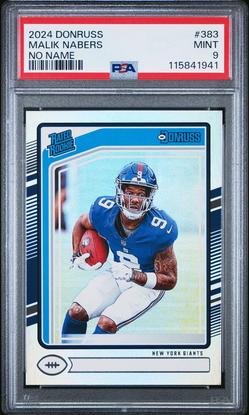 2024 PANINI DONRUSS NO NAME #383 MALIK NABERS PSA 9