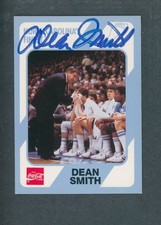 1989-90 North Carolina CC #4 Dean Smith Beckett Authenticated Signed BH007413