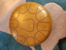 Steel Tongue Drum Pentatonic with 2 Beaters, Instructions and Pull String Bag
