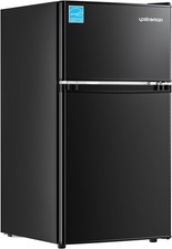 Upstreman 3.1 Cu.Ft Mini Fridge with Freezer, Double Door Small Fridge, Dorm...