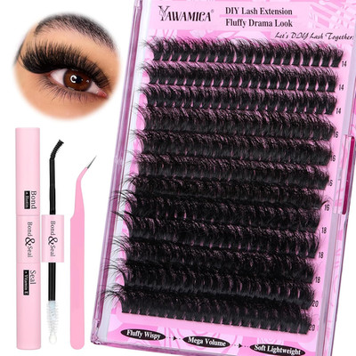 Fluffier Lash Extension Kit Thick 200D Volume Eyelash Extension Kit 14-20Mm Wisp