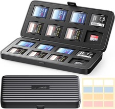 32 Slots Memory Card Case, Waterproof Anti-Shock Portable SD/TF Cards Holder