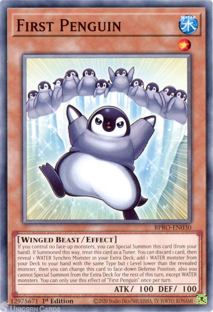 BPRO-EN030 First Penguin : Common 1st Edition Mint YuGiOh Card