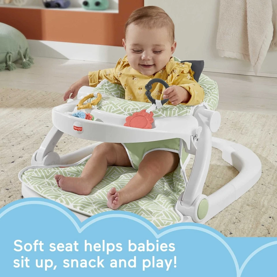 Asiento de piso Fisher-Price Sit-Me-Up: bandeja para bocadillos, juguetes de desarrollo, cachorro perfecto Foto 3 de 4