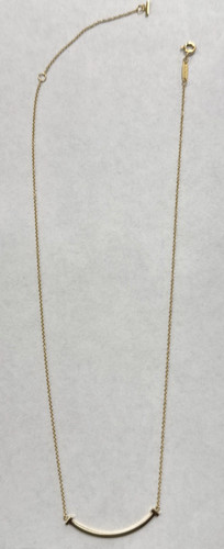 Tiffany & Co 18K Gold T Smile Necklace