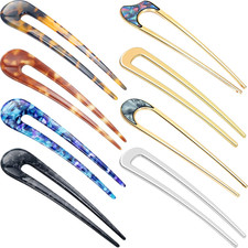 8 Pieces U Shaped Hair Pins French Pins Metal U Vintage Fork Hair Pin for Buns W