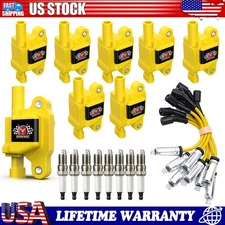 8xHigh Performance Ignition Coil+Spark Plug+Wire For Chevy GMC 5.3/6.2L V8 UF413