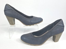 S.Oliver Soft Foam Navy Heels UK 6 EU 39 Block Heel Court Shoes 6cm