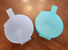 2 Tupperware FORGET ME NOT Hanging Impressions Sheer Keepers Blue Green Plastic — photo 3