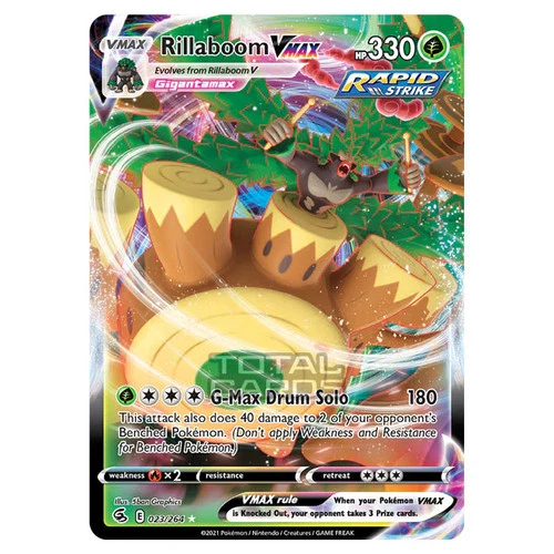 Pokemon - Sword & Shield - Fusion Strike - Rillaboom VMAX - 023/264 EX
