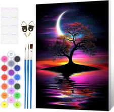 Framed Paint by Numbers Kit for Adults, Tree of Life Paint by Numbers for Adults