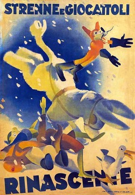 Marcello Dudovich Rinascente Strenne e Giocattoli Vintage Italian Poster 24x36