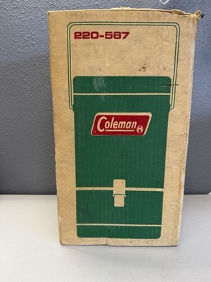 Vintage Coleman Dual Mantle Green Lantern Model 220J 1978 w/ Metal Case & Papers