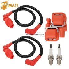Ignition Coil & Spark Plug w/Wire Cap for Polaris Ranger Sportsman 700 800 05-14