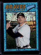 2026 Topps Heritage Austin Riley Chrome Light Blue Sparkle Refractor #271 Braves