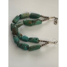 Sterling Silver Genuine Turquoise Bracelet Marked Tested