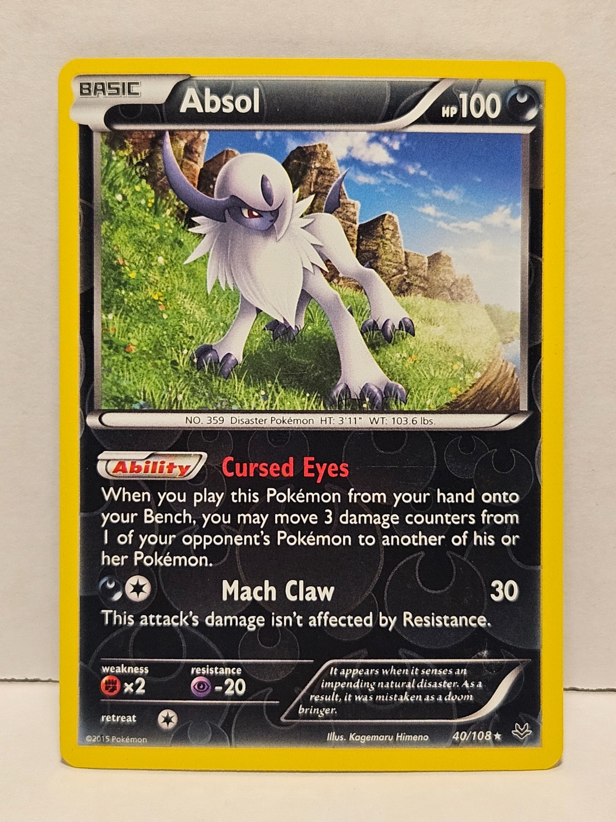 Absol 40/108 Reverse Holofoil Roaring Skies NM