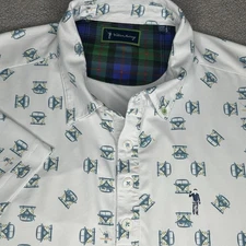 William Murray Shirt Mens Large White Golf Polo VW Bus Print Performance Novelty