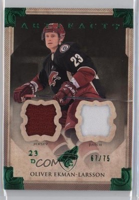 2013-14 Artifacts Emerald Jersey/Patch 67/75 Oliver Ekman-Larsson #76 Patch 0f2