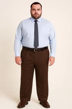 Dockers Premium Men’s Dress Pants Brown 40x32 Pleated Front Classic Fit