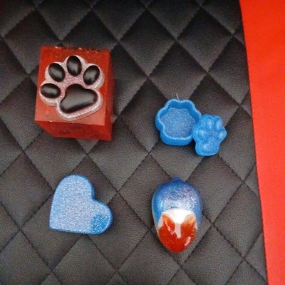 red Jewelry container with mini paw jewelry box And Rabbit *Handmade Gifts*