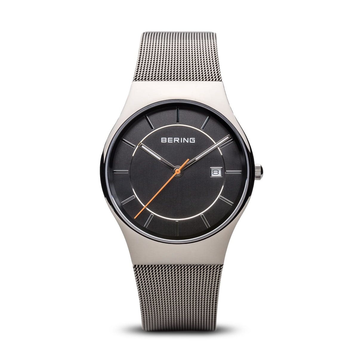 Montre Bering Homme Classic en acier gris avec bracelet maille milanaise