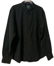 Woolrich Button Down Solid Flannel Shirt Men's XL Dark Olive Heather Green 6109