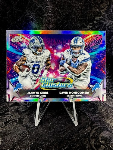 Topps Cosmic Chrome 2025 Star Clusters SC-9 Jahmyr Gibbs David Montgomery Lions