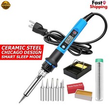 Soldering Iron Kit Digital 80W 110V Fast Heat LCD Adjustable Temp DIY Electronic
