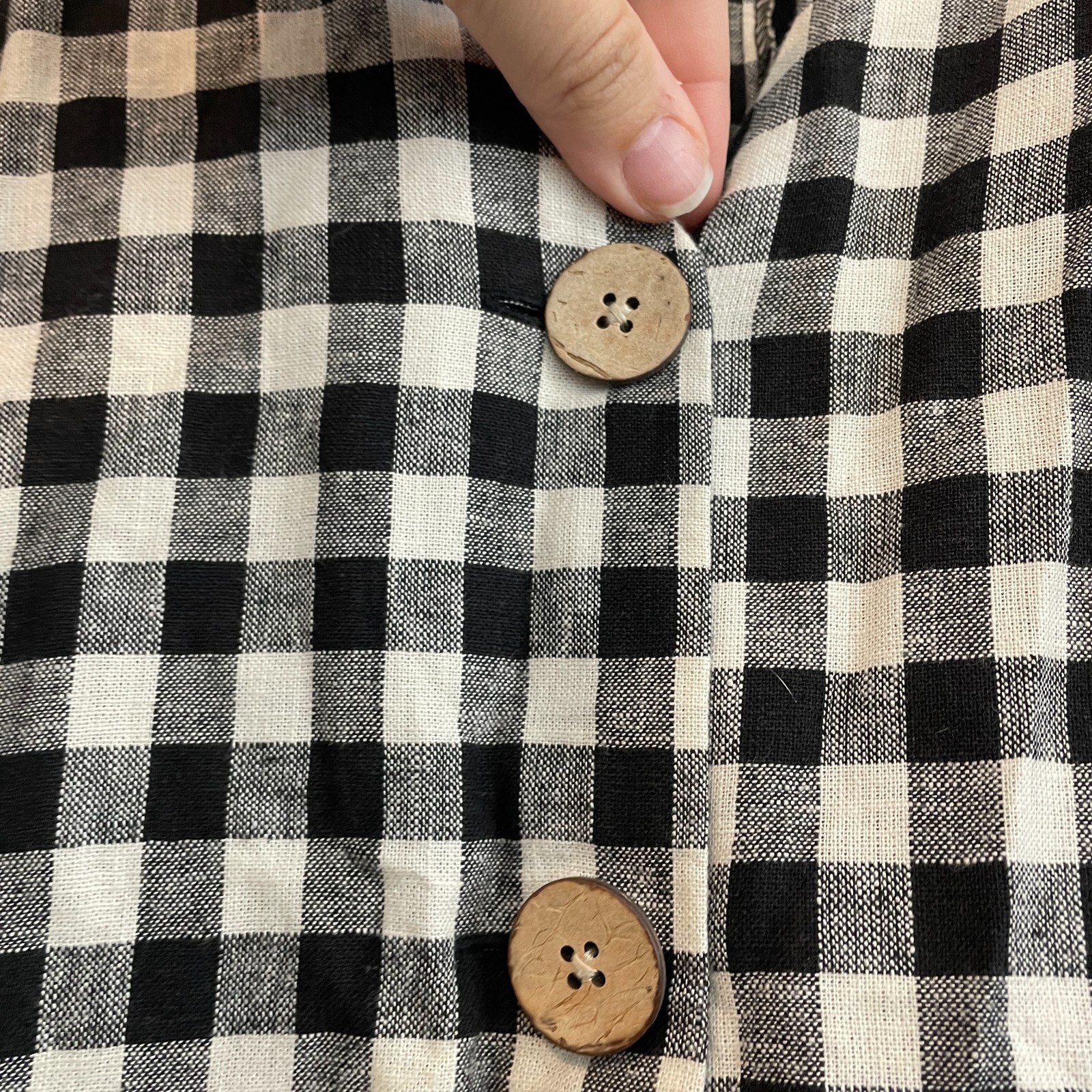 Zara Dress Women S Gingham Puff Sleeve Button Cottagecore Picnic Mini Buttons thumbnail 8