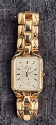 Elgin Men's Elgin Gold Toned Stainless Steel Watch, Japan Movt