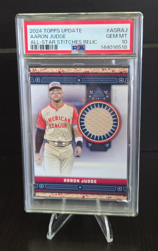 PSA 10 Aaron Judge All-Star Stitches Relic 2024 Topps Game Worn Patch!