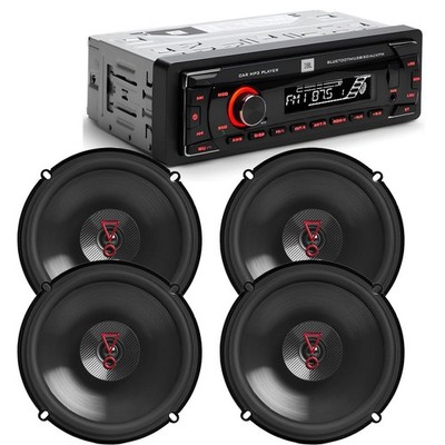 JBL Package Car Stereo Bluetooth USB/FM Radio (No CD) & 4X Stage3 6.5'' Speakers