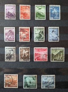 1935 Flugpost ANK 598 612 gestempelt