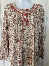 A.M.A. Women & Fashion Long Sleeve Nightgown Size L Victorian Style Design
