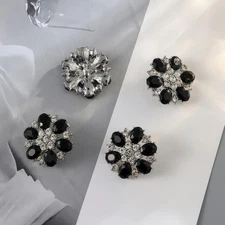 4 Pcs Rhinestone Buttons, Crystal Applique Embellishments in Clothes DIY Jewe...