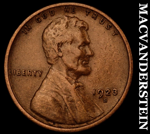 1923-S Lincoln Wheat Cent - Scarce  Very Fine  Semi-key  Better Date  #i5959