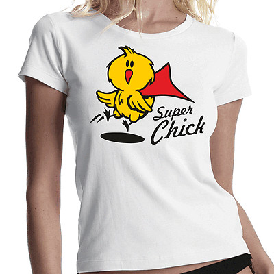 Super Chick Superchick Küken Comic Hero Cute Comedy Women Damen Girlie T-Shirt