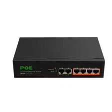 4 Ports POE + 2 Ports 100Mbps Network Switch RJ45 Hub LAN Extensor with Adapter