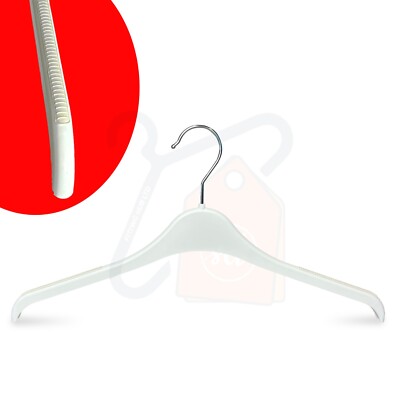 Weiße glatte starke Kunststoff Kleiderbügel für Tops, Shirts, Kleider