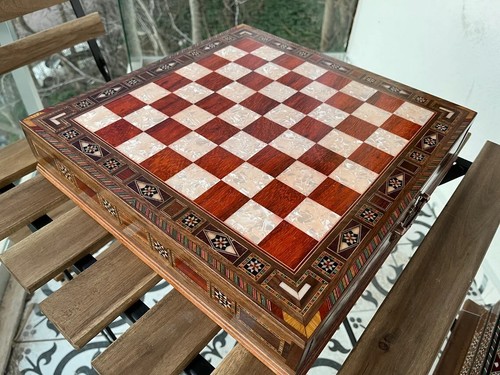 Chess Board with Storage Only Handmade Inlaid Solid Wood 15" β Gift Idea π - Picture 2 of 6
