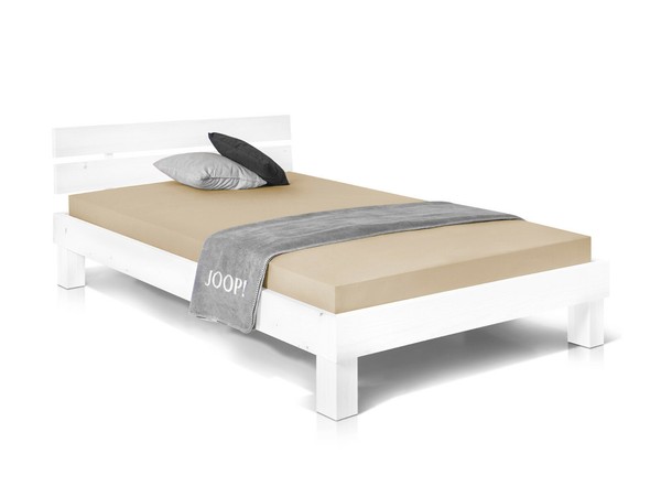 Singlebett Bett Massivholzbett Futonbett Pumba 90X200 Cm Holz Fichte Massiv Weiß-image