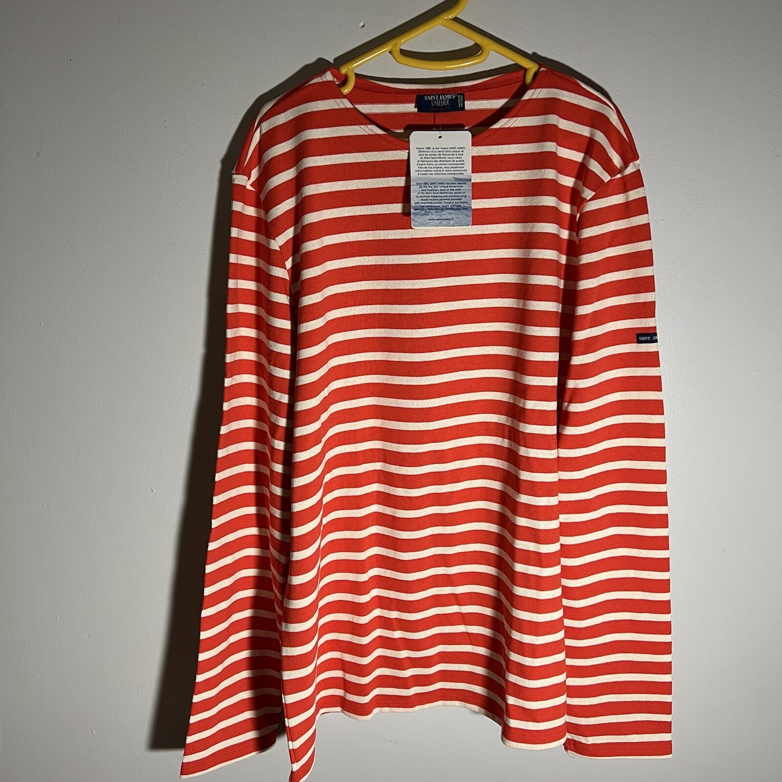 St. James L’atelier Long Sleeve Striped Shirt Mens XL Orange