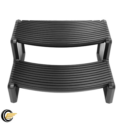 Black Universal Spa & Hot Tub Step Outdoor 2-Step Stool Pool Ladder Handi Step