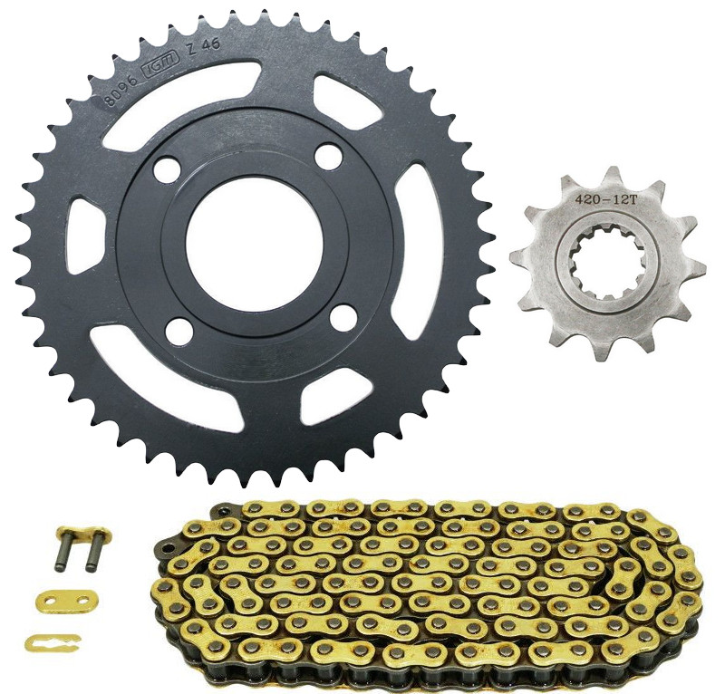 Kit chaîne 50 à boîte transmission 420 12x46 MBK X-Power TZR 50