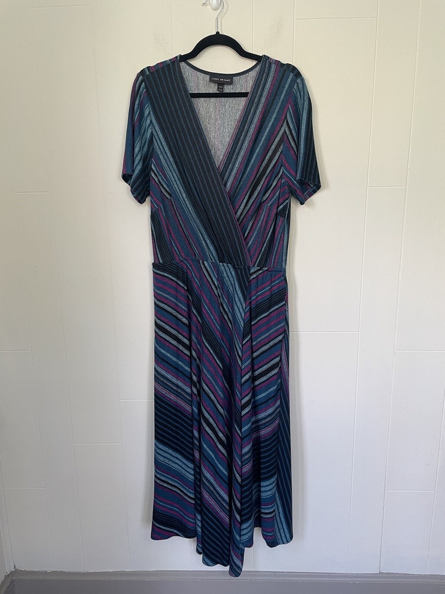 lane bryant striped maxi dress NEW LANE BRYANT PLUS SIZE STRIPED MULTI WAY OFF THE SHOULDER MAXI DRESS  18/20P