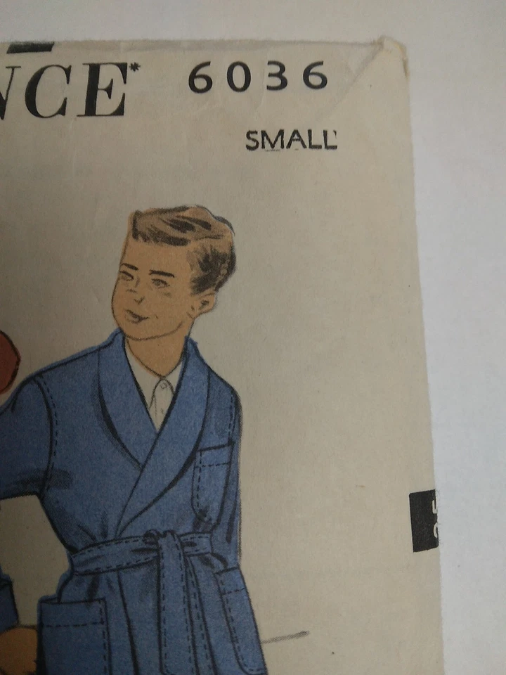 Robe Bath Lounge S 4 6 Boys Advance 6036 Sewing Pattern VTG 50's Cut Long Short - Image 3 of 4
