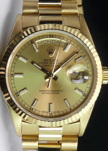 ROLEX-Mens-36mm-18kt-Gold-Day-Date-President-Champagne-Index-18038-SANT-BLANC